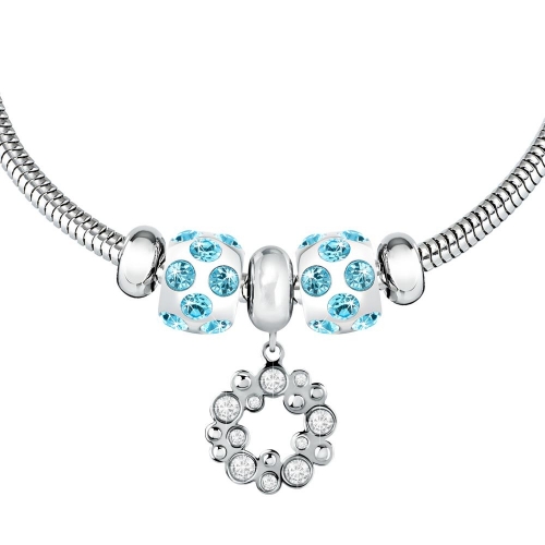 Morellato Drops ss br garland white+2 blue beads femminile
