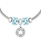 Morellato Drops ss br garland white+2 blue beads femminile