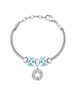 Morellato Drops ss br garland white+2 blue beads femminile