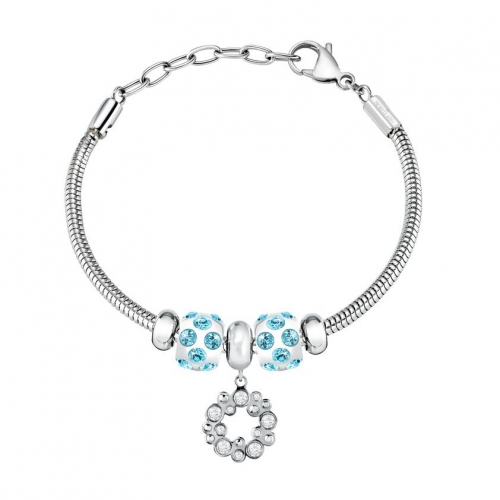 Morellato Drops ss br garland white+2 blue beads femminile