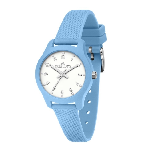Morellato Soft 32mm 3h white dial l.blue silico st maschile