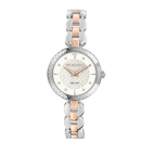 Trussardi T-chain 28mm 2h white dial br ss+rg