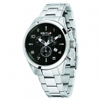 Sector 180 48mm chr black dial br ss uomo R3273975007