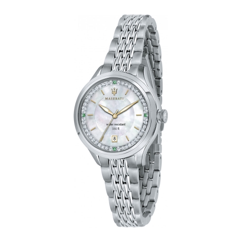 Maserati Traguardo 32mm 3h white dial br ss