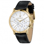 Maserati Epoca ext 42mm chr wsilver dial blk st maschile