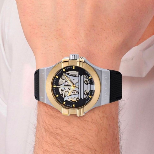 Maserati Potenza 42mm auto schelet blk dial blk s maschile