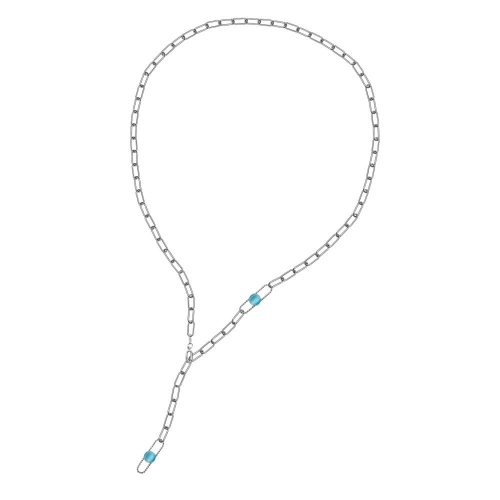 Morellato 1930 pend. blu cat-eye stone 100cm