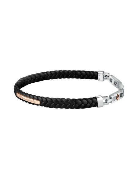 Bracciale MASERATI uomo Ricy in pelle riciclata e acciaio