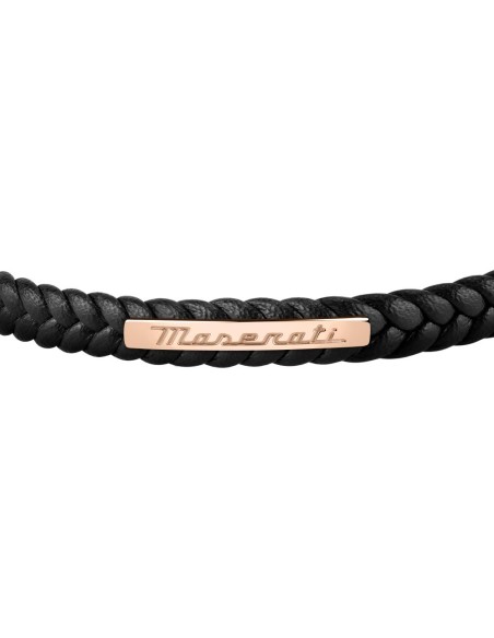 Bracciale MASERATI uomo Ricy in pelle riciclata e acciaio