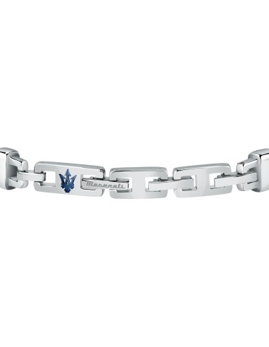 Bracciale MASERATI uomo pelle marrone e acciaio