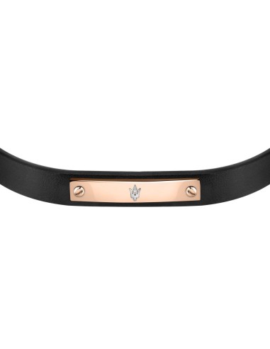 Bracciale MASERATI uomo pelle nero / oro