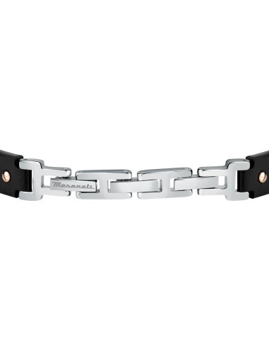 Bracciale MASERATI uomo pelle nero / oro