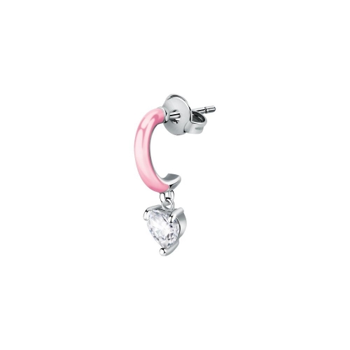 La Petite Story Single earring ss+cystal pink enamel