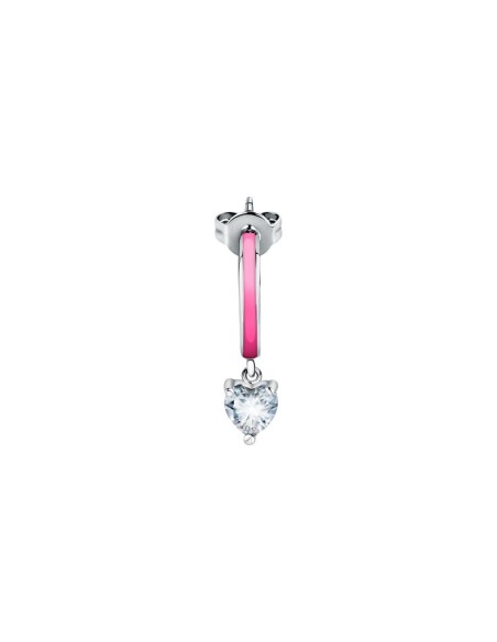 Mono orecchino LA PETITE STORY fuxia / cuore bianco