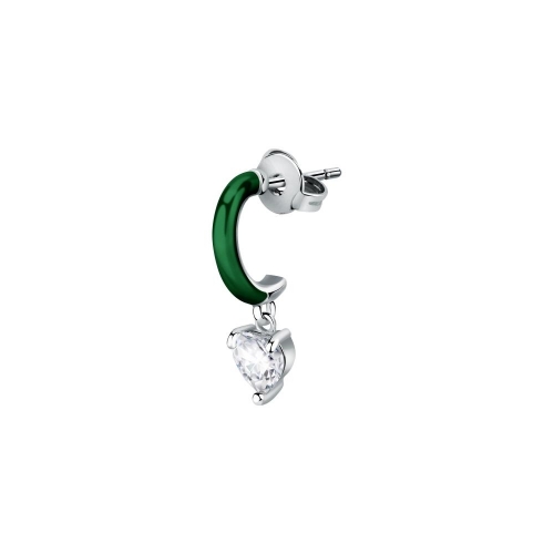 La Petite Story Single earring ss+cystal green enamel