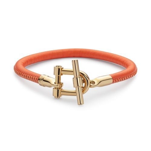 Paul Hewitt Bracelet t-shackle ip gold orange leathe
