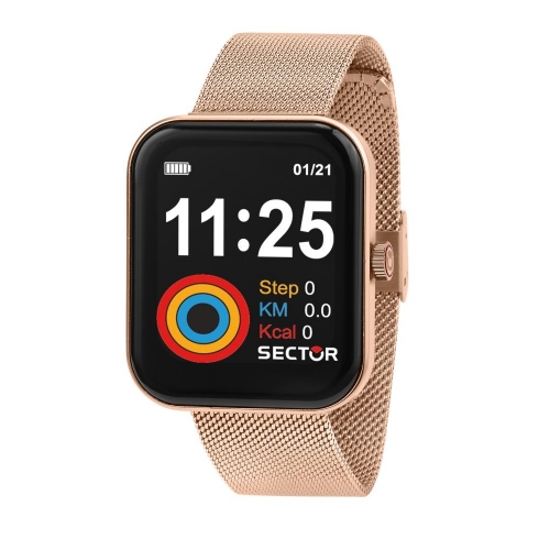 Smartwatch Sector S-03 mesh oro rosa - 43x36 mm