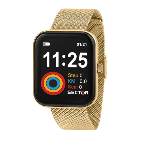 Smartwatch SECTOR S-03 acciaio mesh dorato -...