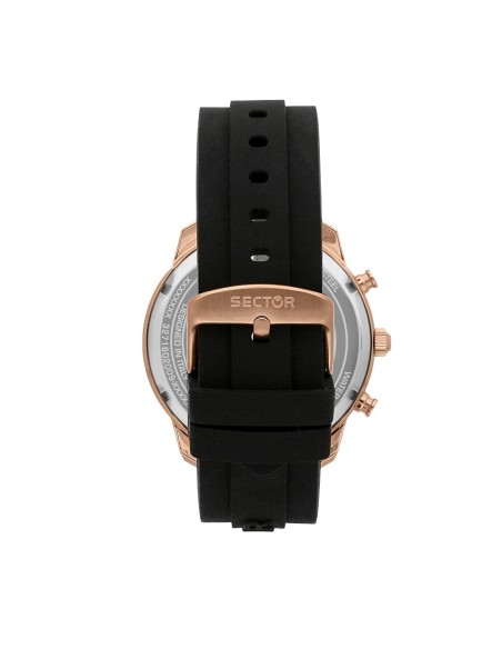 Orologio SECTOR uomo Oversize cronografo gomma nero / oro rosa