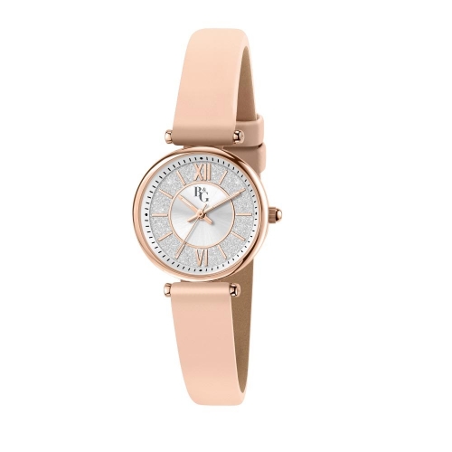 B&g Belle 28mm 3h silver dial nude strap