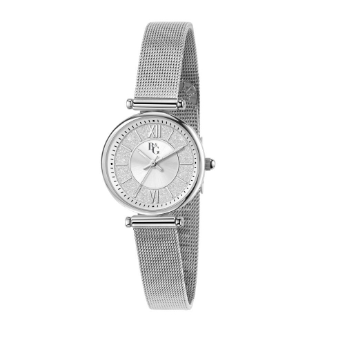 B&g Belle 28mm 3h silver dial mesh band ss