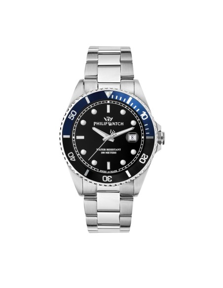 Orologio PHILIP WATCH uomo Caribe datario acciaio / nero / blu