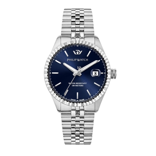 Philip Watch Caribe 41mm 3h blue dial br ss
