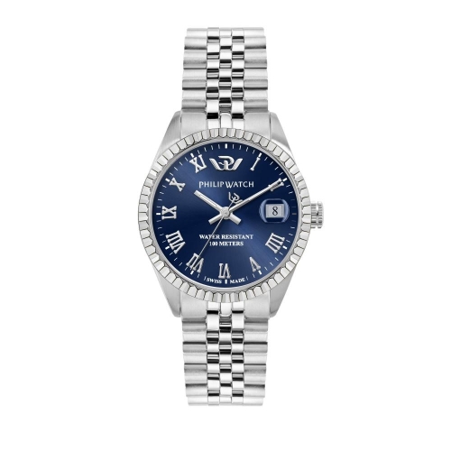 Philip Watch Caribe 35mm 3h blue dial br ss