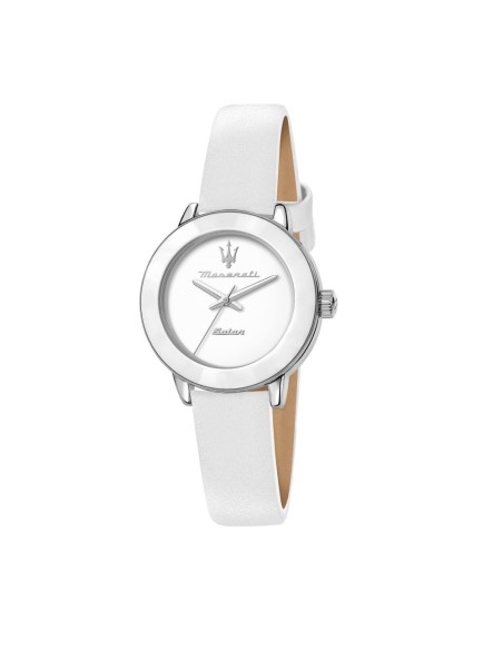 Orologio MASERATI donna Successo Solar pelle bianco