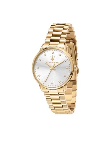 Orologio MASERATI donna Royale Diamond tempo dorato / bianco