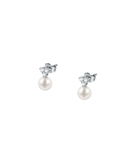 Morellato Perla earrings with cz+7mm 925 pearl