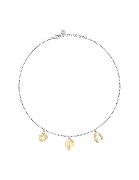 Collana donna in acciaio laminato e cristalli Luca Barra