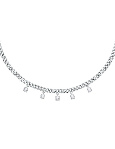 Collana MORELLATO donna Poetica acciaio / cristalli bianchi