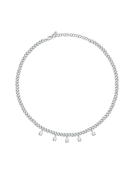 Collana MORELLATO donna Poetica acciaio / cristalli bianchi