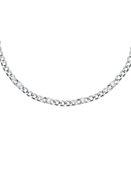 Collana MORELLATO donna Poetica acciaio / cristalli bianchi