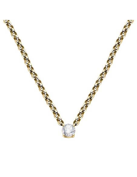 Collana MORELLATO donna Poetica acciaio dorato / cristallo bianco