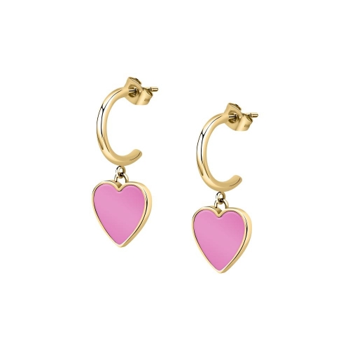 Morellato Incanto earrings yg +pink enamel