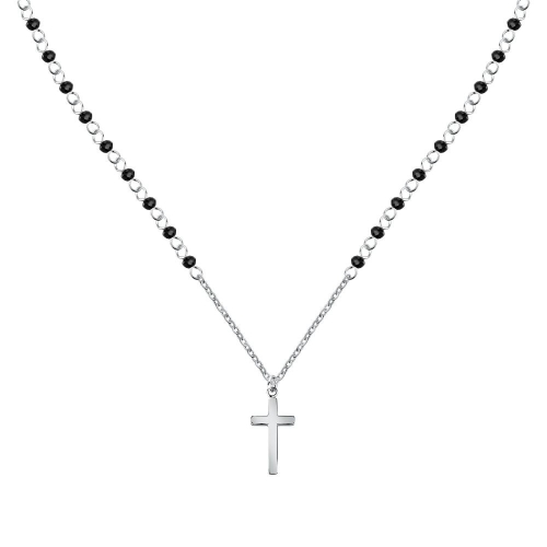 Collana MORELLATO uomo Cross acciaio / nero /...