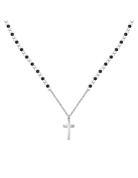 Collana MORELLATO uomo Cross acciaio / nero / croce