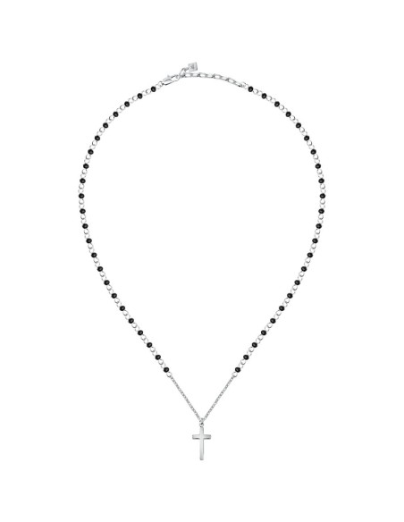 Collana MORELLATO uomo Cross acciaio / nero / croce