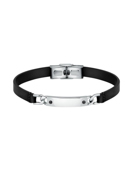 Bracciale MORELLATO uomo Moody pelle nera / acciaio