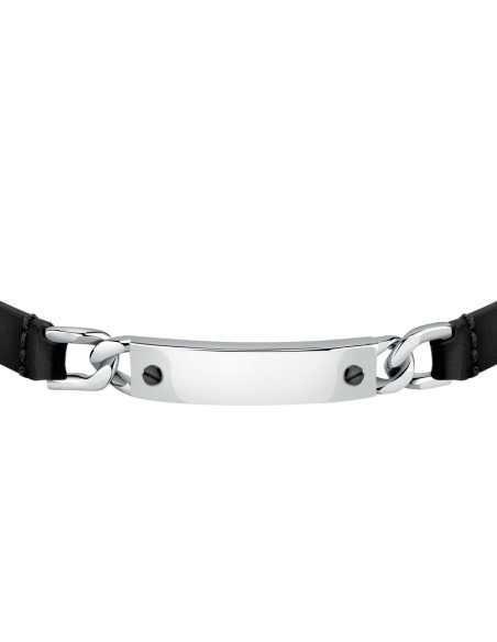 Bracciale MORELLATO uomo Moody pelle nera / acciaio
