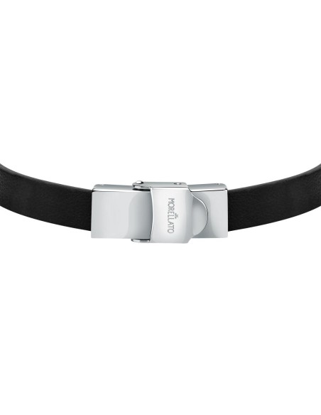 Bracciale MORELLATO uomo Moody pelle nera / acciaio