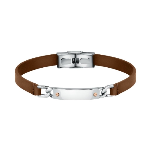 Bracciale MORELLATO uomo Moody pelle marrone / acciaio