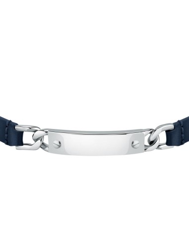 Bracciale MORELLATO uomo Moody pelle blu / acciaio