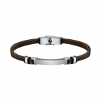 Bracciale SECTOR uomo Bandy pelle marrone / tag