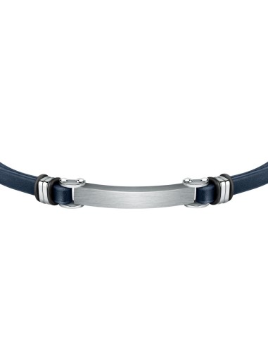 Bracciale SECTOR uomo Bandy pelle blu / acciaio