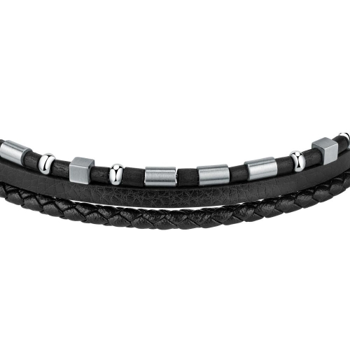 Bracciale SECTOR uomo Bandy pelle nero wood