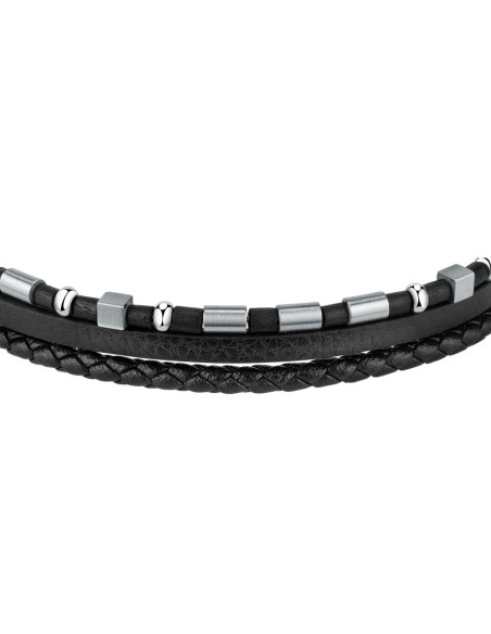 Bracciale SECTOR uomo Bandy pelle nero wood