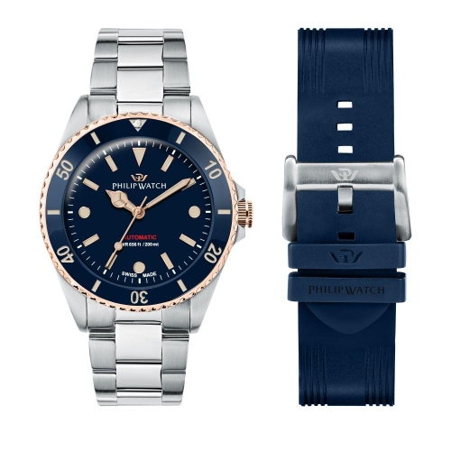 Philip Watch Caribe 42mm auto 3h blu dia br...